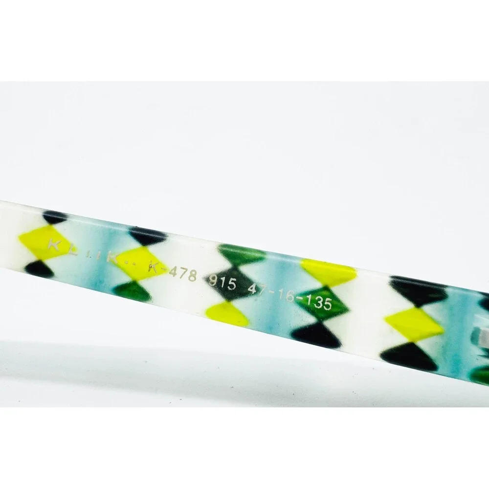 Kliik Eyeglasses Womens Black Teal Harlequin Pattern K-478 915 47-16-135